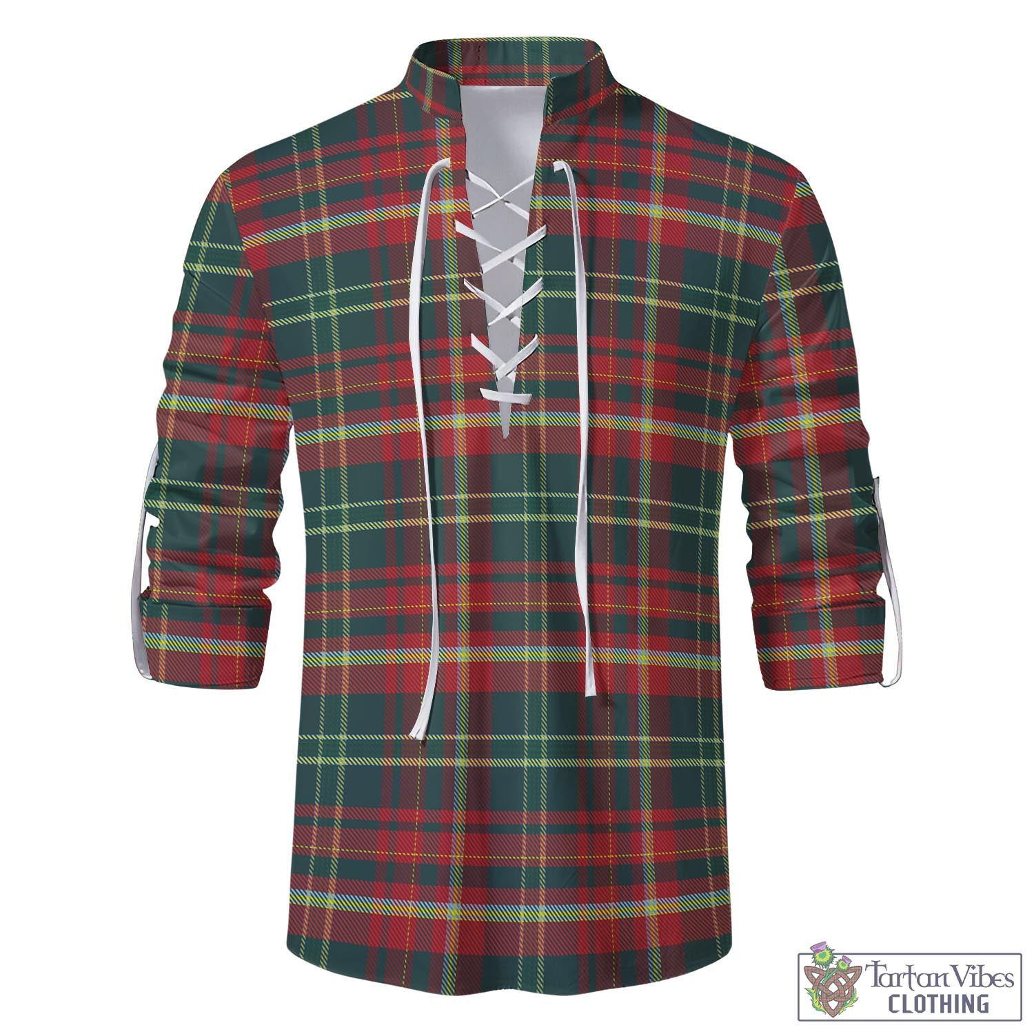 Tartan Vibes Clothing New Brunswick Province Canada Tartan Men's Scottish Traditional Jacobite Ghillie Kilt Shirt