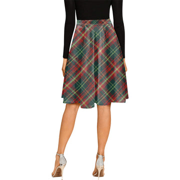 New Brunswick Province Canada Tartan Melete Pleated Midi Skirt