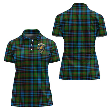 Newlands of Lauriston Tartan Polo Shirt with Family Crest For Women