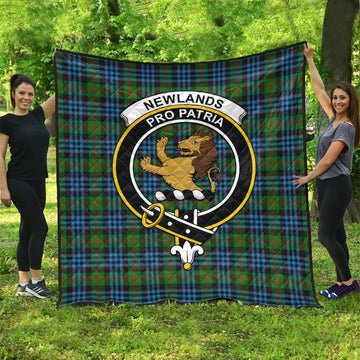 Newlands of Lauriston Tartan Quilt with Family Crest