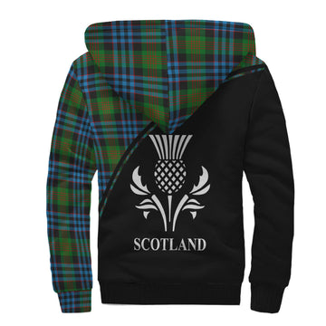 Newlands of Lauriston Tartan Sherpa Hoodie with Family Crest Curve Style