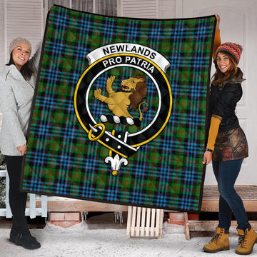 Newlands of Lauriston Tartan Quilt with Family Crest