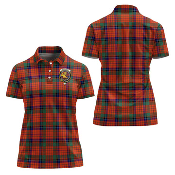 Nicolson Ancient Tartan Polo Shirt with Family Crest For Women