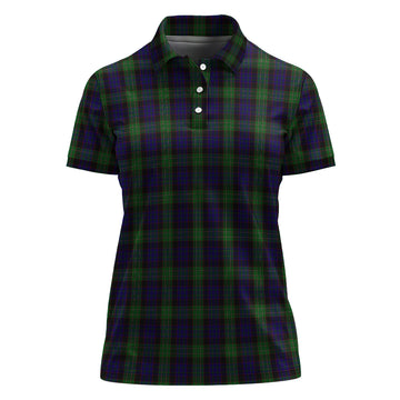 Nicolson Green Hunting Tartan Polo Shirt For Women