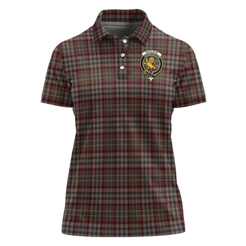Nicolson Hunting Weathered Tartan Polo Shirt with Family Crest For Women