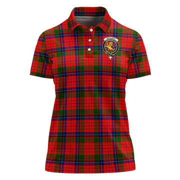 Nicolson Modern Tartan Polo Shirt with Family Crest For Women
