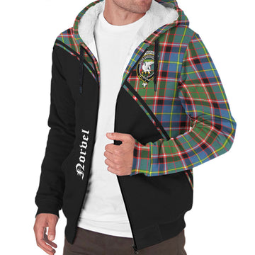 Norvel Tartan Sherpa Hoodie with Family Crest Curve Style