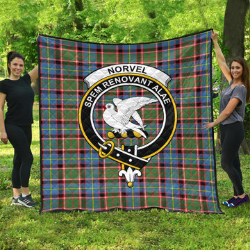 Norvel Tartan Quilt with Family Crest