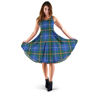 Nova Scotia Province Canada Tartan Sleeveless Midi Womens Dress