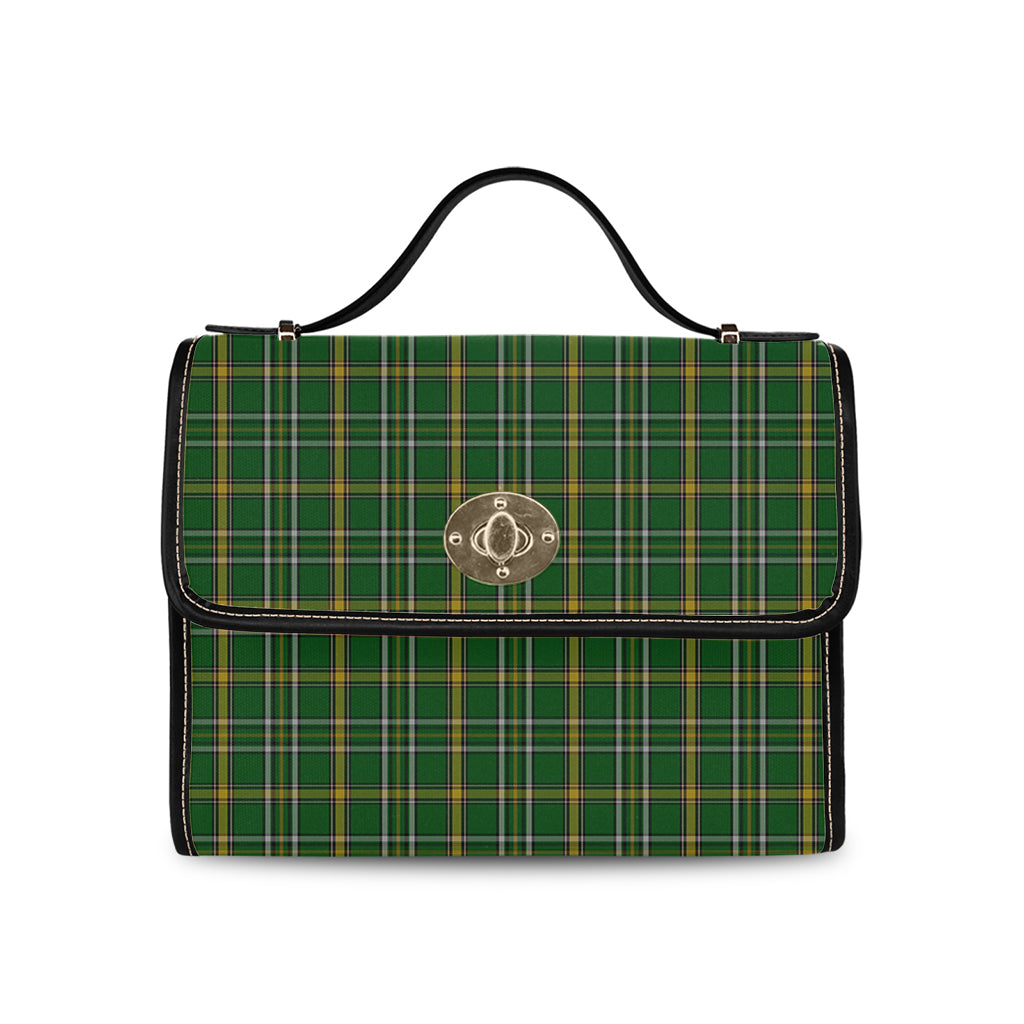 offaly-tartan-leather-strap-waterproof-canvas-bag