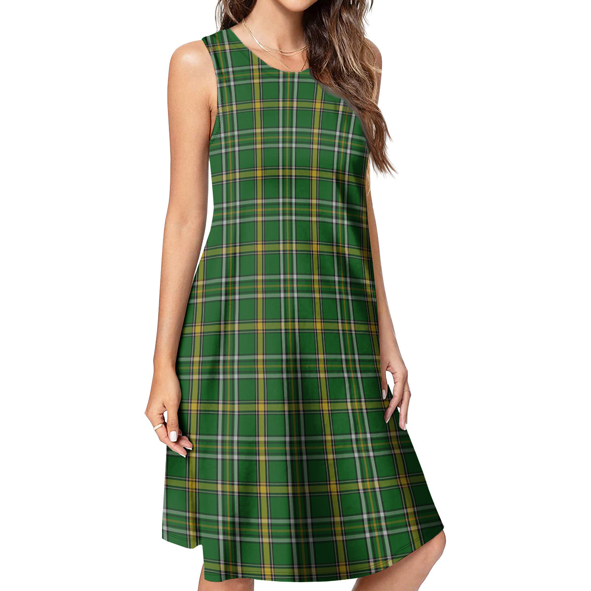 Tartanvibesclothing Offaly County Ireland Tartan Womens Casual Dresses Tartanvibesclothing Offaly County Ireland Tartan Womens Casual Dresses