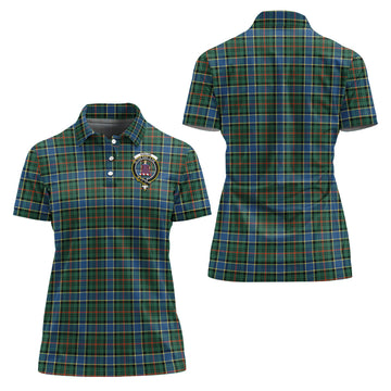 Ogilvie (Ogilvy) Hunting Ancient Tartan Polo Shirt with Family Crest For Women