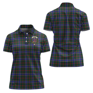Ogilvie (Ogilvy) Hunting Modern Tartan Polo Shirt with Family Crest For Women