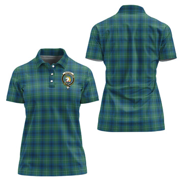 Oliphant Ancient Tartan Polo Shirt with Family Crest For Women