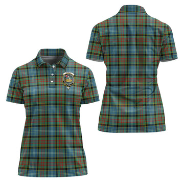 Paisley Tartan Polo Shirt with Family Crest For Women