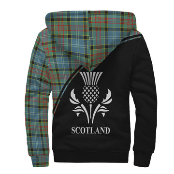 Paisley Tartan Sherpa Hoodie with Family Crest Curve Style
