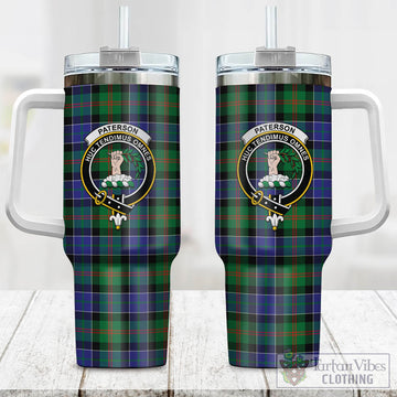Paterson Tartan and Family Crest Tumbler with Handle