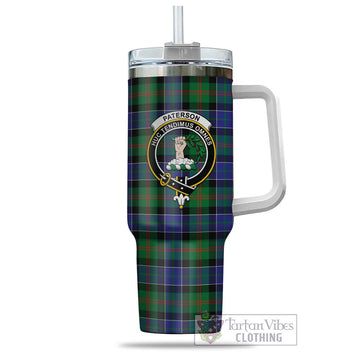 Paterson Tartan and Family Crest Tumbler with Handle