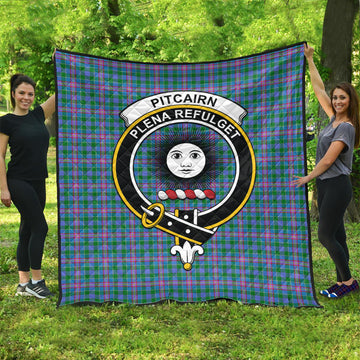 Pitcairn Hunting Tartan Quilt with Family Crest