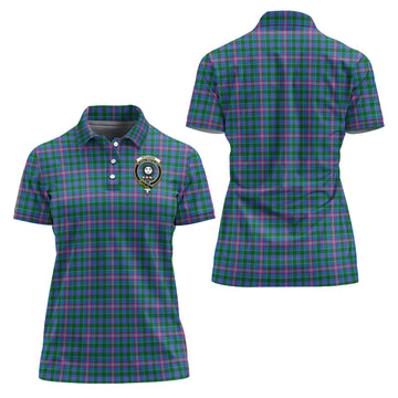 Pitcairn Hunting Tartan Polo Shirt with Family Crest For Women