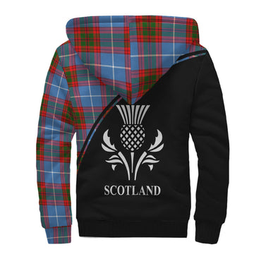 Preston Tartan Sherpa Hoodie with Family Crest Curve Style