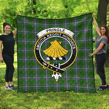 Pringle Tartan Quilt with Family Crest