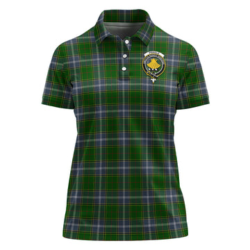 Pringle Tartan Polo Shirt with Family Crest For Women