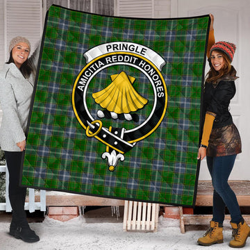 Pringle Tartan Quilt with Family Crest