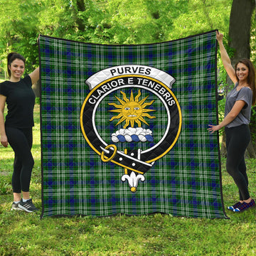 Purves Tartan Quilt with Family Crest