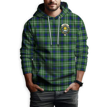 Purves Tartan Hoodie with Family Crest