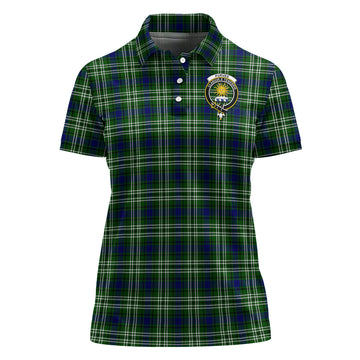 Purves Tartan Polo Shirt with Family Crest For Women