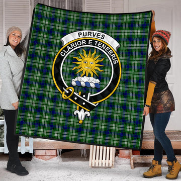 Purves Tartan Quilt with Family Crest