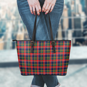 Quebec Province Canada Tartan Leather Tote Bag