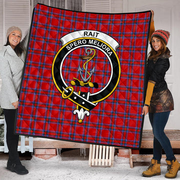 Rait Tartan Quilt with Family Crest