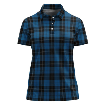 Ramsay Blue Hunting Tartan Polo Shirt For Women