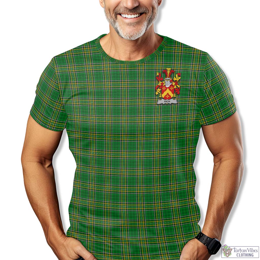 Tartan Vibes Clothing Rich Ireland Clan Tartan T-Shirt with Family Seal