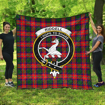 Riddell Tartan Quilt with Family Crest