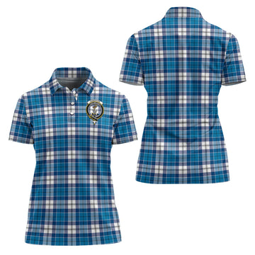 Roberton Tartan Polo Shirt with Family Crest For Women