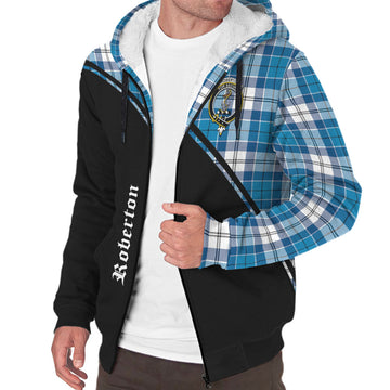 Roberton Tartan Sherpa Hoodie with Family Crest Curve Style