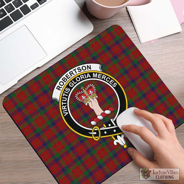 Robertson Tartan Mouse Pad with Family Crest