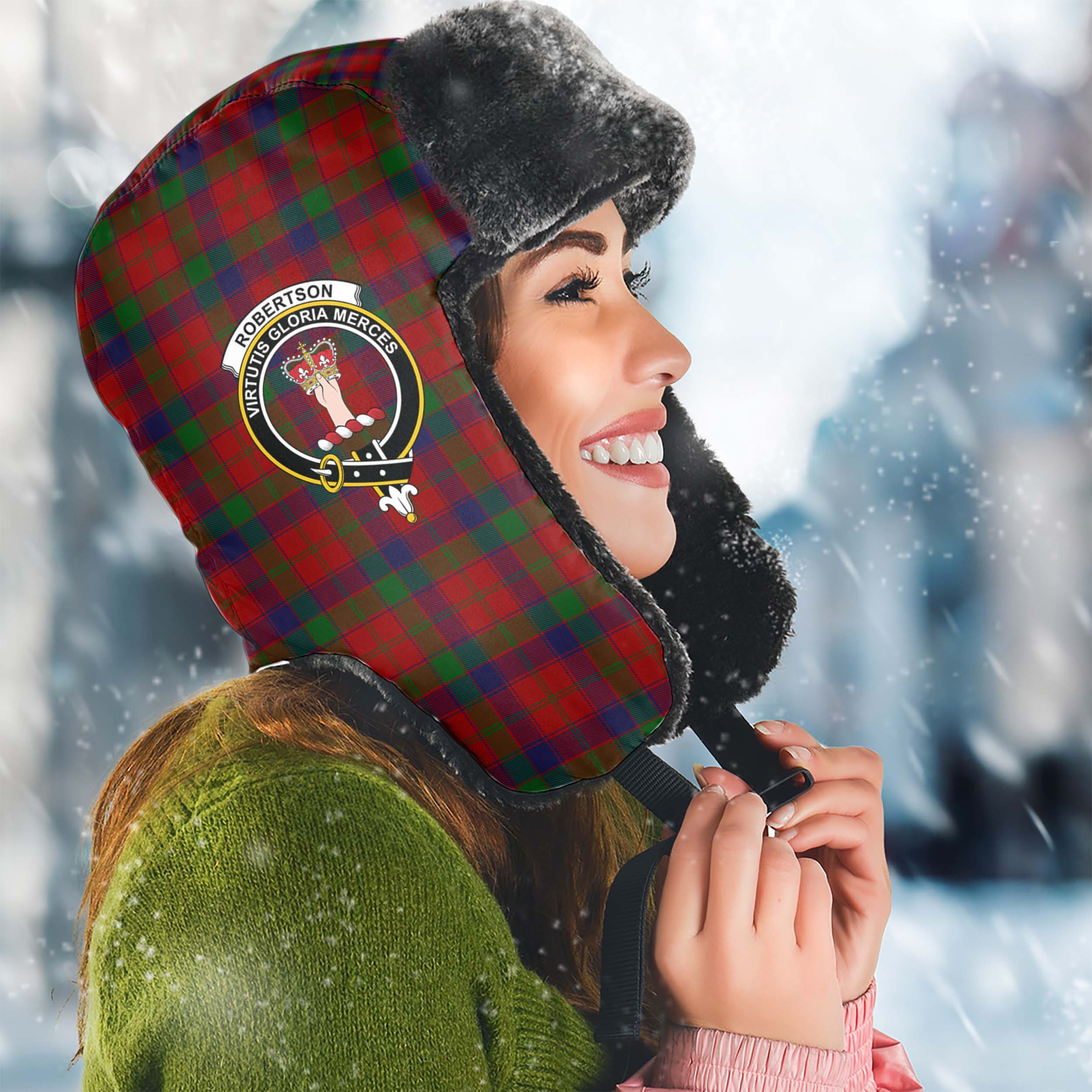 Farquharson Modern Tartan Crest Trapper Hat main image 0