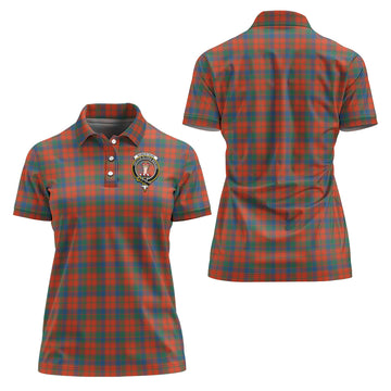 Robertson Ancient Tartan Polo Shirt with Family Crest For Women