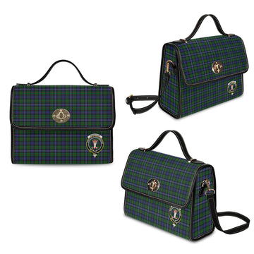 Robertson Hunting Tartan Waterproof Canvas Bag with Family Crest