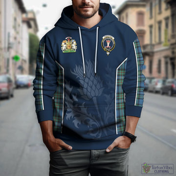 Robertson Hunting Ancient Tartan Hoodie with Family Crest and Scottish Thistle Vibes Sport Style