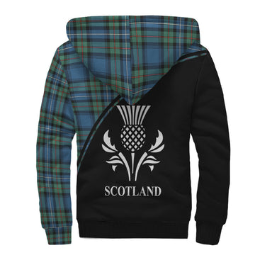 Robertson Hunting Ancient Tartan Sherpa Hoodie with Family Crest Curve Style