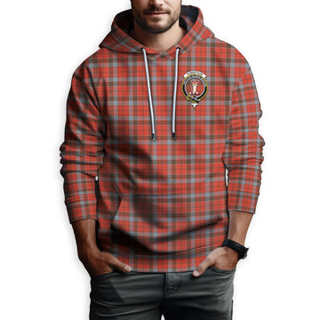 Robertson Weathered Tartan Hoodie with Family Crest