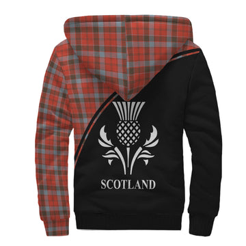 Robertson Weathered Tartan Sherpa Hoodie with Family Crest Curve Style