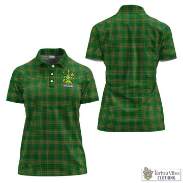 Robison Ireland Clan Tartan Women's Polo Shirt with Coat of Arms