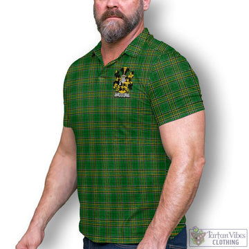 Rock Ireland Clan Tartan Men's Polo Shirt with Coat of Arms