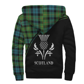 Rollo Ancient Tartan Sherpa Hoodie with Family Crest Curve Style